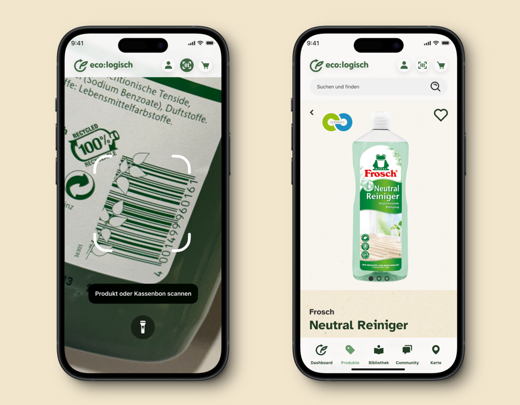 eco:logisch App: Product scanner with sustainability rating